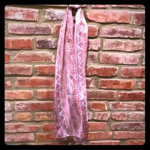 Pink silky geometric scarf